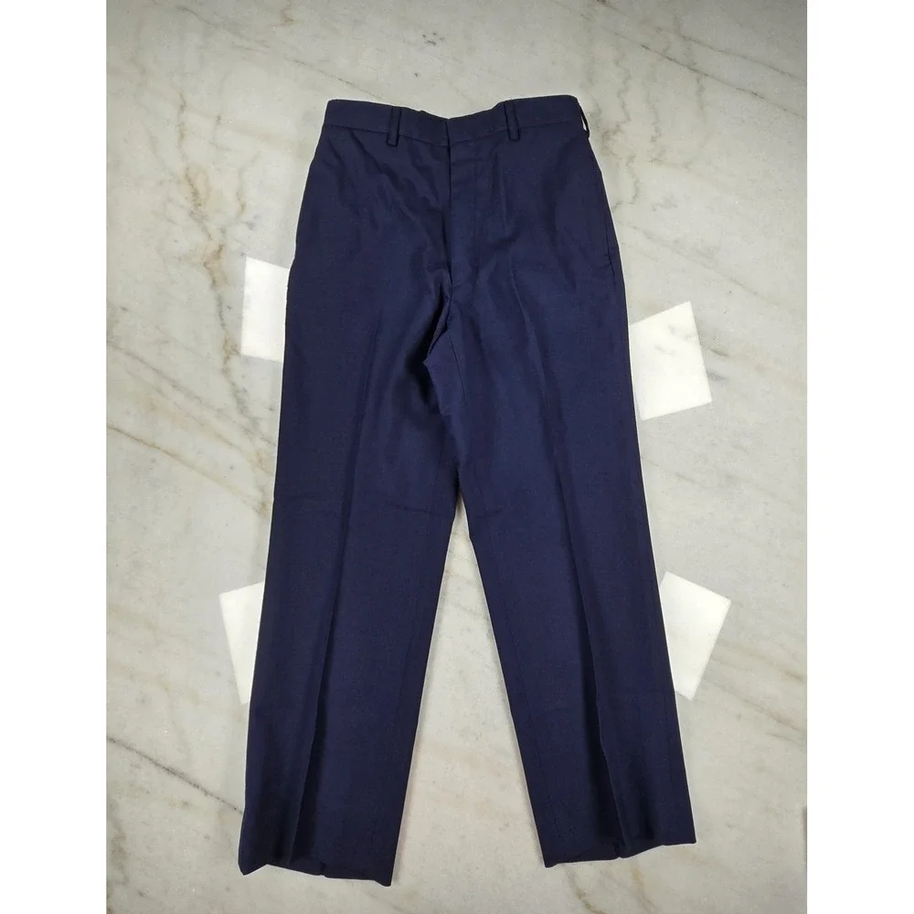 DLA Military Dress Trousers Men 31R Navy Blue Defense Logistics Agency Poly/Wool